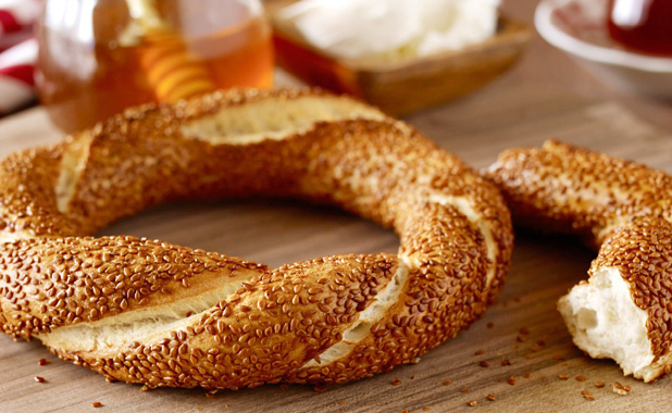 The famous Turkish Simit bread 